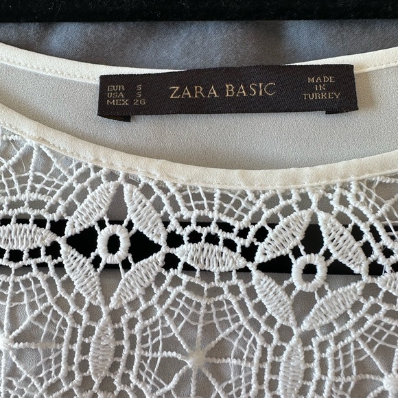 Zara Cream Lace Detail Blouse - Picture 2 of 3